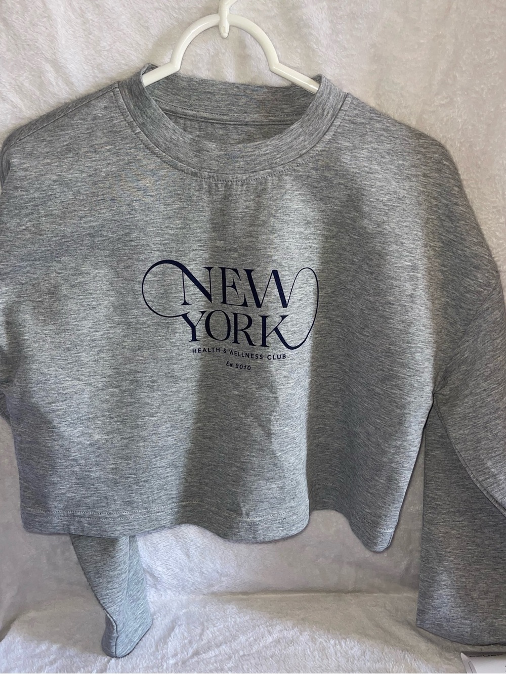 NEW YORK Gray Cropped Sweatshirt - Layer 8 Womens XS NWT